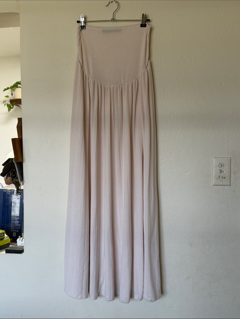 Lioness Women's Strapless Maxi Pleated Dress in Light White Size XXS